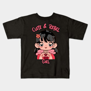 Cute & Rebel Girl Kids T-Shirt